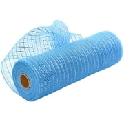 YUEHAO room decor home decor Poly Mesh Ribbon with Metallic Foil Each Roll for Wreaths Swags Bows Wrapping and Decorating Blue